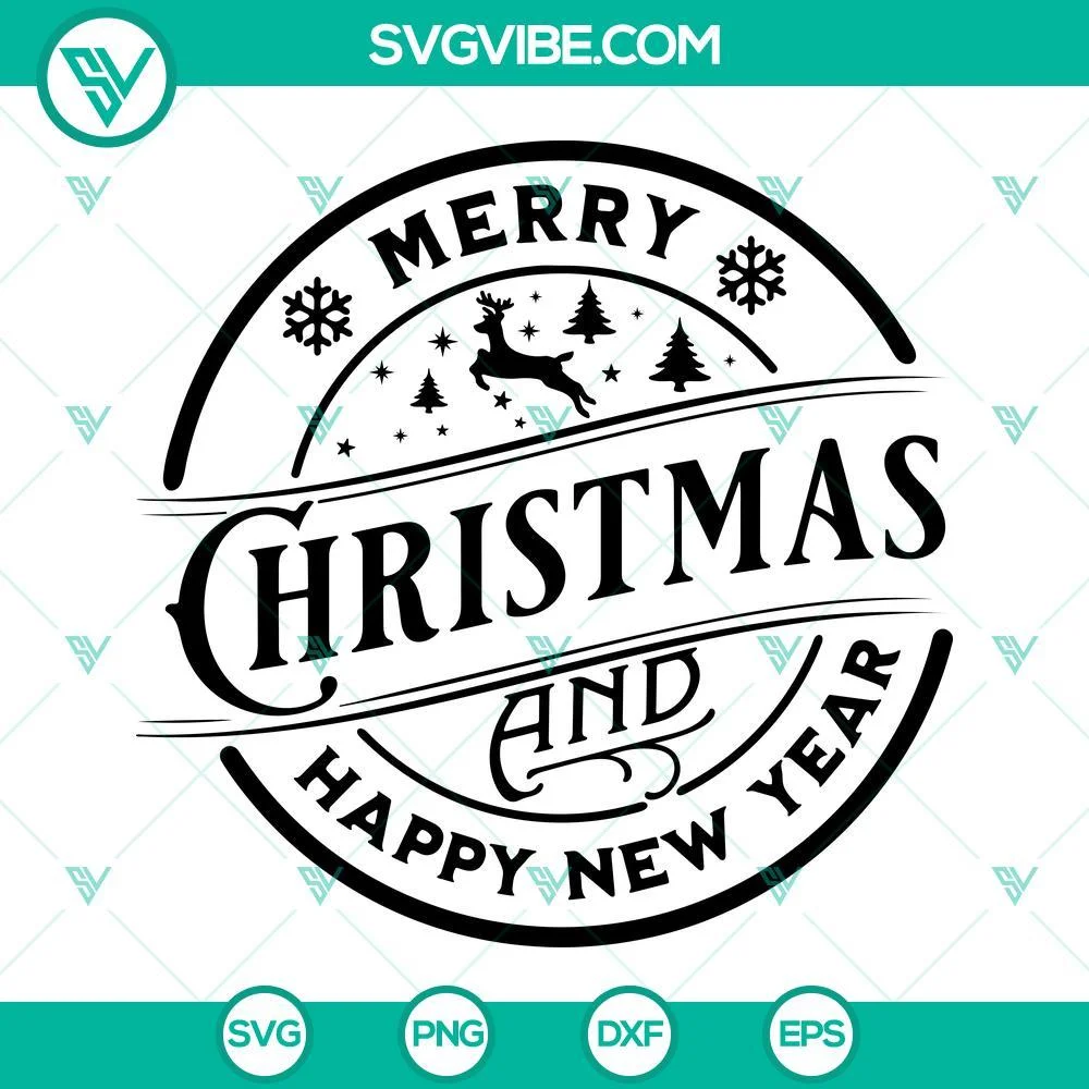 Christmas, SVG Files, Merry Christmas And Happy New Year SVG Files, Christmas 1