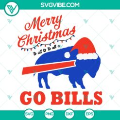 Christmas, Football, Sports, SVG Files, Merry Christmas Buffalo Bills SVG 6