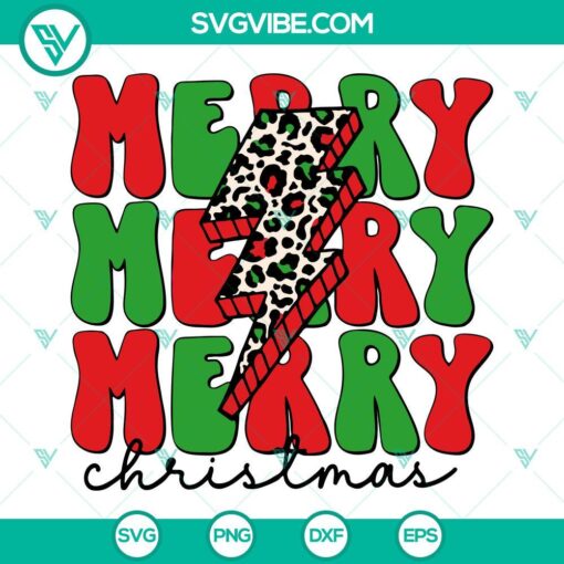 merry christmas leopard bolt svg retro merry christmas svg png dxf eps cut files 2 mockup