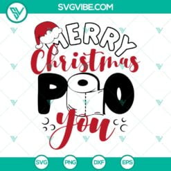 Christmas, SVG Files, Merry Christmas Poo You SVG File, Funny Christmas Toilet 11