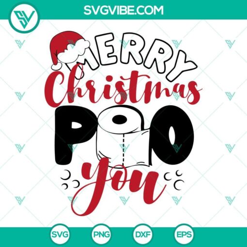 merry christmas poo you svg funny christmas toilet paper svg png cut files 2 mockup