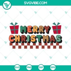 Merry Christmas SVG File, Merry Xmas SVG Download, Retro Christmas SVG Files, Holiday