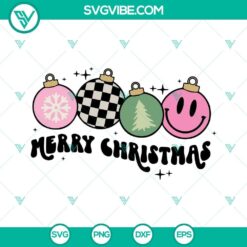Merry Christmas SVG File, Retro Christmas SVG Image, Groovy Christmas SVG Files
