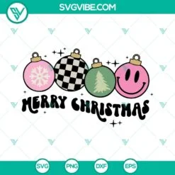 Christmas, SVG Files, Merry Christmas SVG File, Retro Christmas SVG Image, 2