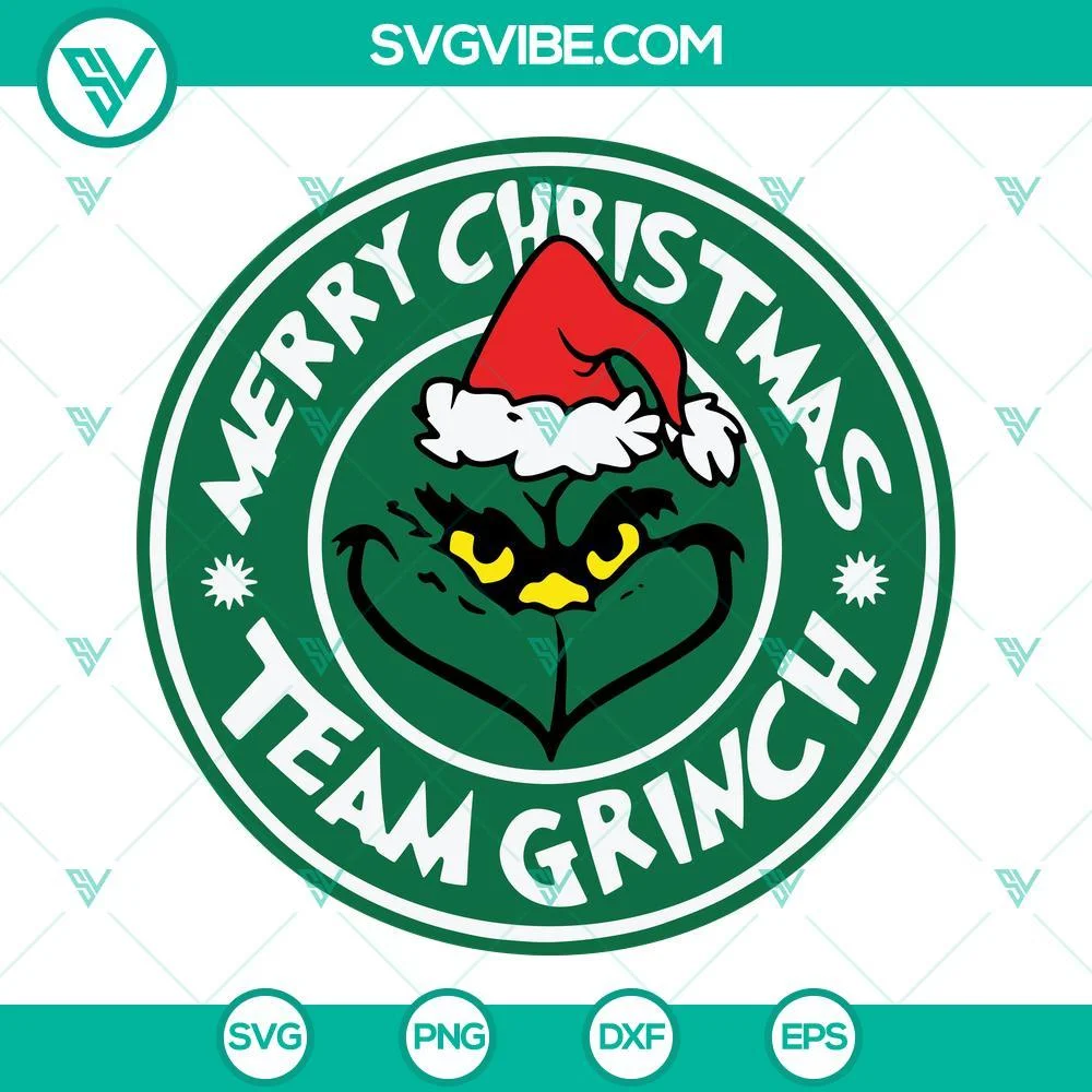 Christmas, SVG Files, Merry Christmas Team Grinch SVG Image PNG DXF EPS Cricut 1