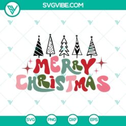Merry Christmas Tree SVG File PNG DXF EPS Cut Files For Cricut