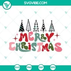 Christmas, SVG Files, Merry Christmas Tree SVG File PNG DXF EPS Cut Files For 2