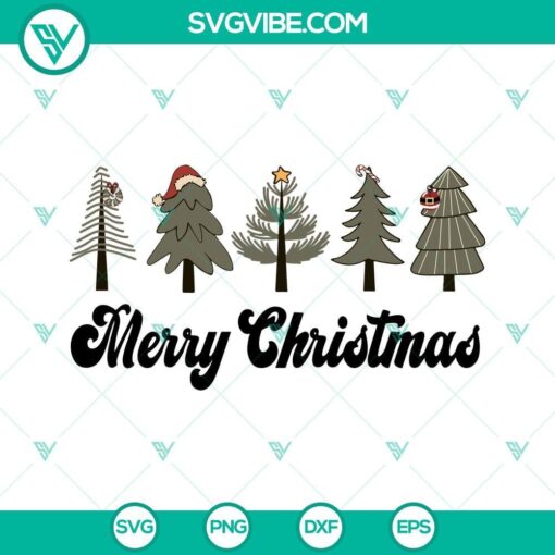 merry christmas trees svg merry christmas svg christmas trees svg png eps dxf cut files 5 mockup