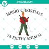 Merry Christmas Ya Filthy Animal and Kevin McCallister SVG files inspired by Home Alone movies. Perfect for holiday crafting projects.