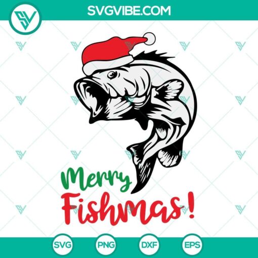 merry fishmas svg christmas fish svg fishing lover christmas svg png dxf eps cricut silhouette 9 mockup