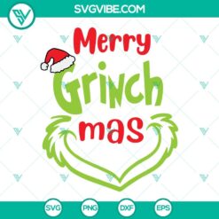 Christmas, SVG Files, Merry Grinch Mas Christmas SVG File PNG EPS DXF Cut Files 2