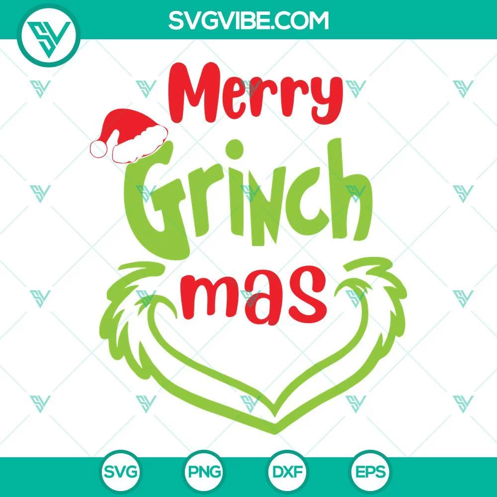 Christmas, SVG Files, Merry Grinch Mas SVG Images, Grinchmas Merry Christmas 1