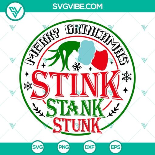 merry grinchmas stink stank stunk svg 2022 christmas ornament svg funny christmas sign svg 9 mockup