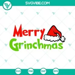 Christmas, SVG Files, Merry Grinchmas SVG Image Cut File, Grinch SVG Image, 2