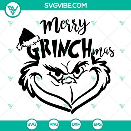 merry grinchmas svg grinch face santa hat svg grinch merry christmas svg 6 mockup