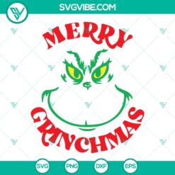 Christmas, SVG Files, Merry Grinchmas SVG Files, Grinch Face SVG Images, Grinch 4