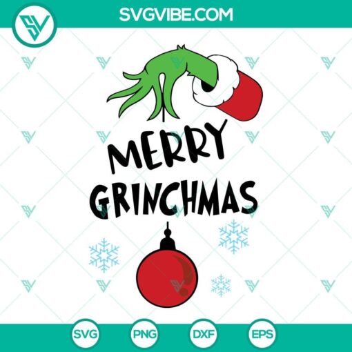 merry grinchmas svg grinch merry christmas svg grinch hand holding ornament christmas svg 9 mockup