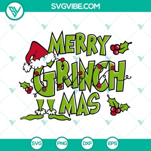 merry grinchmas svg grinch santa hat christmas svg png dxf eps 6 mockup