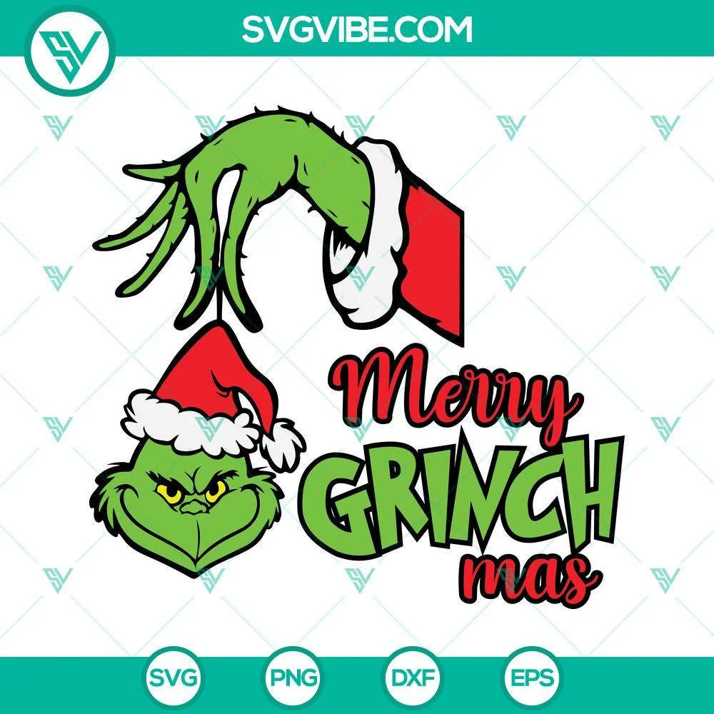 Christmas, SVG Files, Merry Grinchmas SVG Images, Grinch SVG File, Grinch in 1