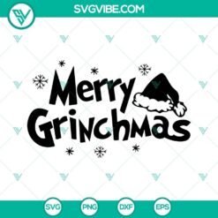 Merry Grinchmas SVG Files, Grinch SVG Image, Santa Hat SVG Files