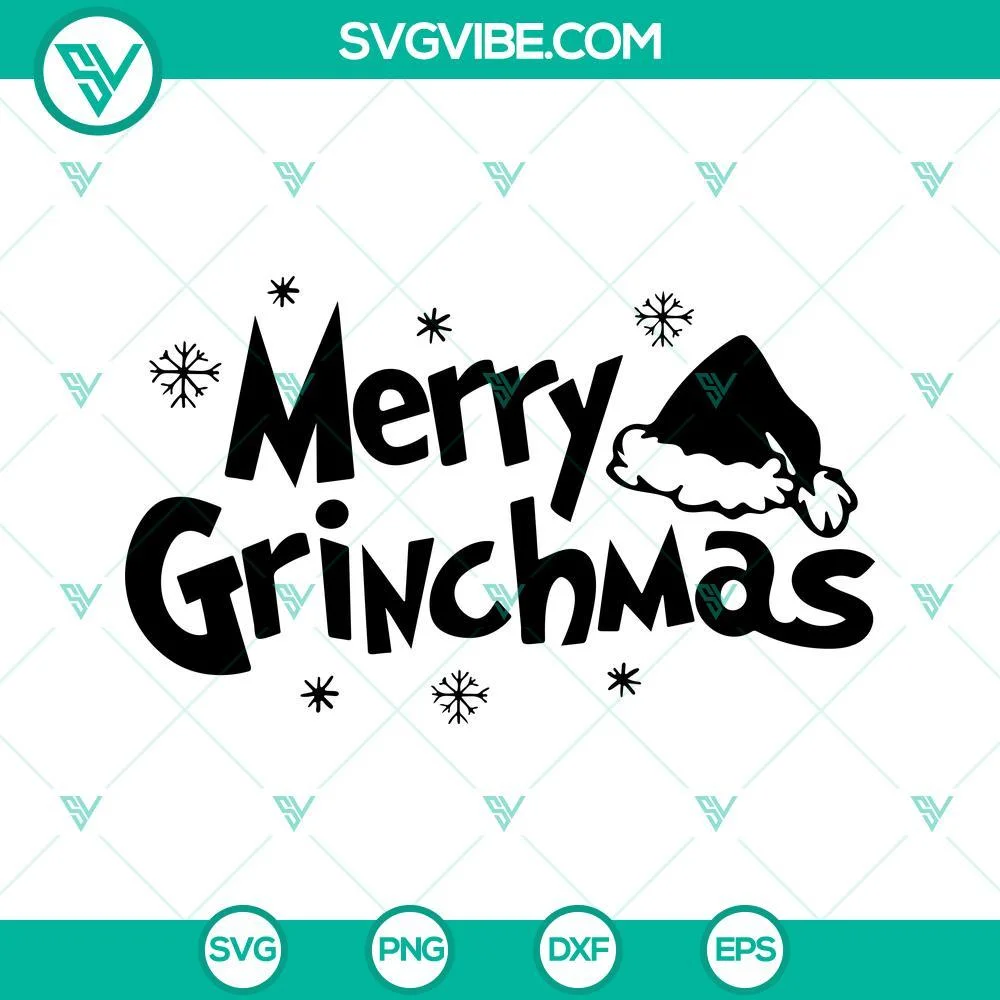 Christmas, SVG Files, Merry Grinchmas SVG Files, Grinch SVG Image, Santa Hat 1