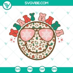 Merry Mama Christmas SVG File, Christmas Smiley Face SVG Files PNG DXF EPS