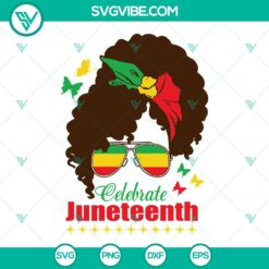 Juneteenth, SVG Files, Messy Bun Celebrate Juneteenth SVG Image, Black Woman 5