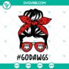 Messy Bun Go Dawgs Mom And Daughter SVG File with Bulldawgs Football theme, perfect for Georgia Bulldogs fans.