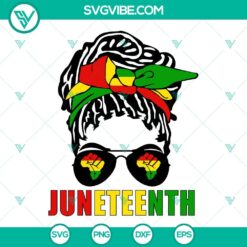 Juneteenth, SVG Files, Messy Bun Juneteenth SVG Image, Afro Girl SVG File, 1