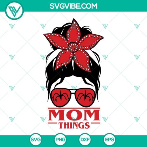 messy bun mom things svg mom stranger things svg dxf eps png silhouette vector clipart 9 mockup