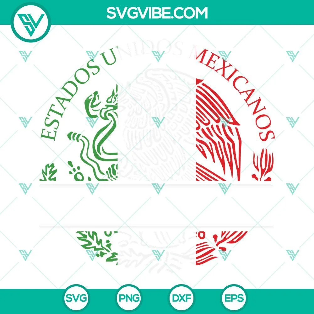 SVG Files, Trending, Mexico SVG Files, Mexican Eagle Tricolor SVG Images Cut 1