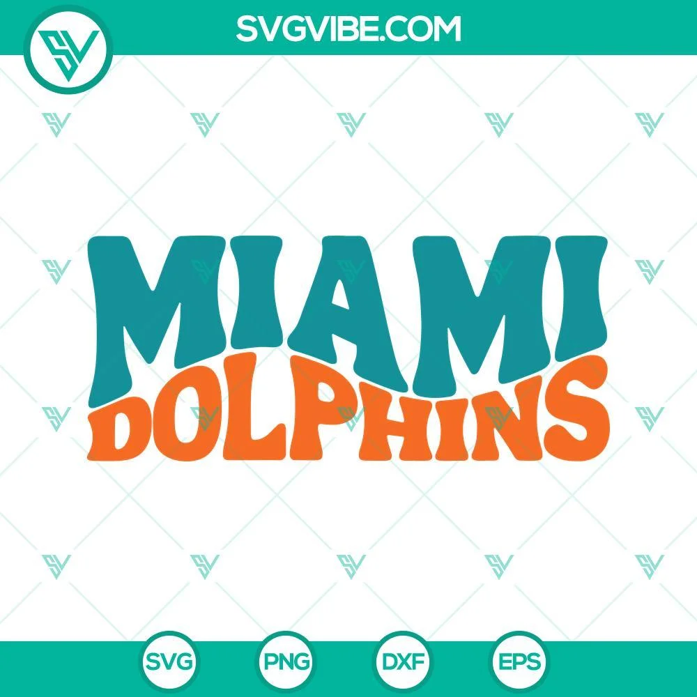 Football, Sports, SVG Files, Miami Dolphins Football SVG File PNG DXF EPS Cut 1