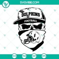 Football, Sports, SVG Files, Miami Dolphins Skull SVG Files, Dolphins Football 2