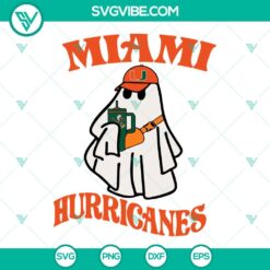 Halloween, Sports, SVG Files, Miami Hurricanes Boojee Ghost SVG File, Ghost 9