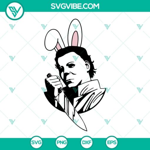 michael myers easter bunny svg funny horror svg creepy easter svg png dxf eps 2 mockup