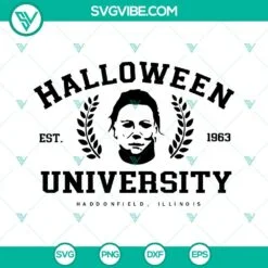 Halloween, SVG Files, Michael Myers Halloween University SVG File PNG DXF EPS 2