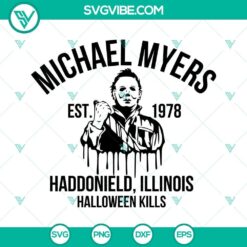 Michael Myers SVG download, horror movie slasher SVG images for Halloween. High quality scary design.
