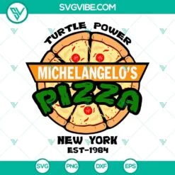 Movies, SVG Files, Michelangelo’s Pizza SVG File, Turtle Power SVG File, TMNT 2