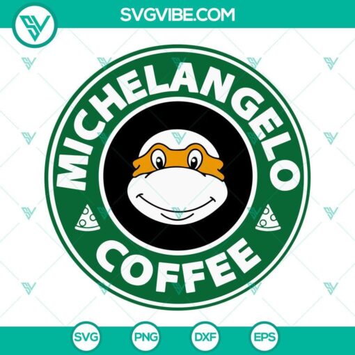 michelangelo turtle coffee svg michelangelo ninja turtle starbucks svg png dxf eps cricut 3 mockup