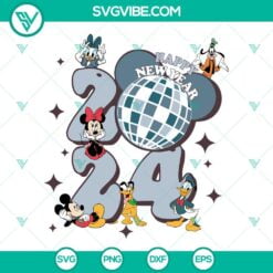 Disney, Happy New Year, SVG Files, Mickey And Friends Happy New Year 2024 SVG 12