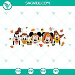 Disney, SVG Files, Thanks Giving, Mickey And Friends Happy Thanksgiving SVG 23