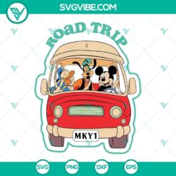 Mickey and Friends Road Trip SVG featuring Donald Duck, PNG DXF EPS files for crafting. Ideal for Disney fans.