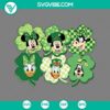 Disney Mickey and Friends Shamrock Leaf SVG featuring Saint Patrick’s Day theme in PNG, DXF, and EPS formats for download.