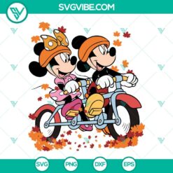 Disney, Fall, SVG Files, Mickey And Minnie Autumn Leaves SVG Image PNG DXF EPS 5