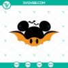 Mickey and Minnie Halloween bat ears SVG files for cutting machines in PNG, DXF, and EPS formats, perfect for Halloween-themed crafts.