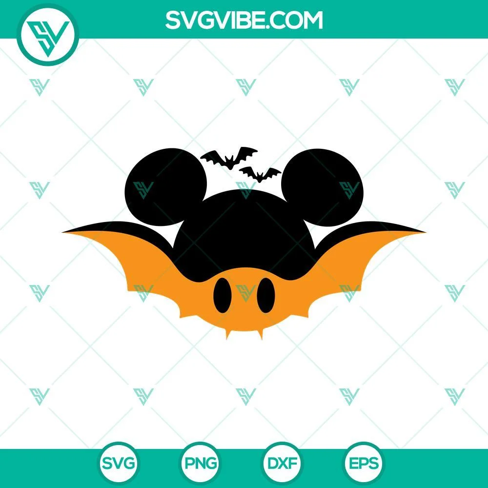 Disney, Halloween, SVG Files, Mickey And Minnie Bat Ears Halloween SVG Files 1