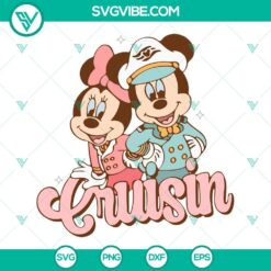 Mickey and Minnie Cruisin SVG files featuring a cruise trip design with a Disney Cruise theme. Perfect for vacation crafts.