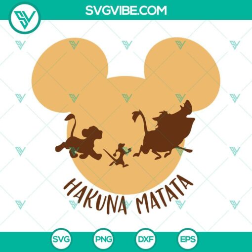 mickey and minnie head hakuna matata svg animal kingdom svg disney safari vacation svg png dxf eps 6 mockup