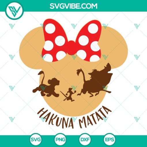 mickey and minnie head hakuna matata svg animal kingdom svg disney safari vacation svg png dxf eps 8 mockup