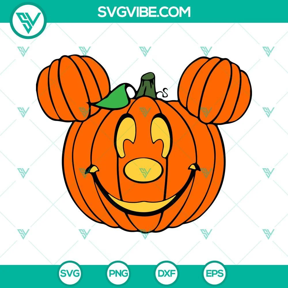 Disney, Halloween, SVG Files, Mickey And Minnie Pumpkin Halloween SVG Images, 1